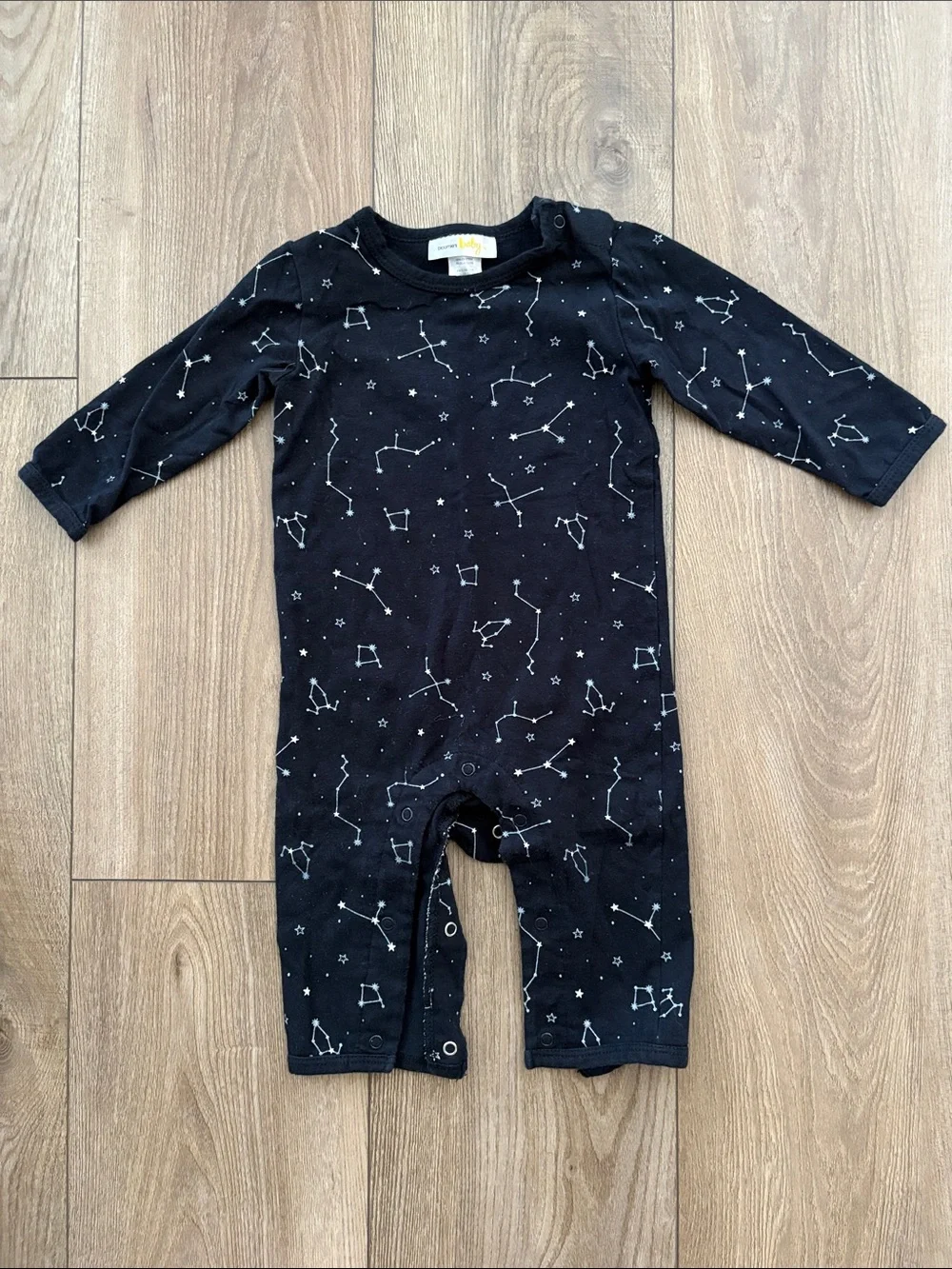 Bloomingdale's Black Constellation Print One-Piece Bodysuit